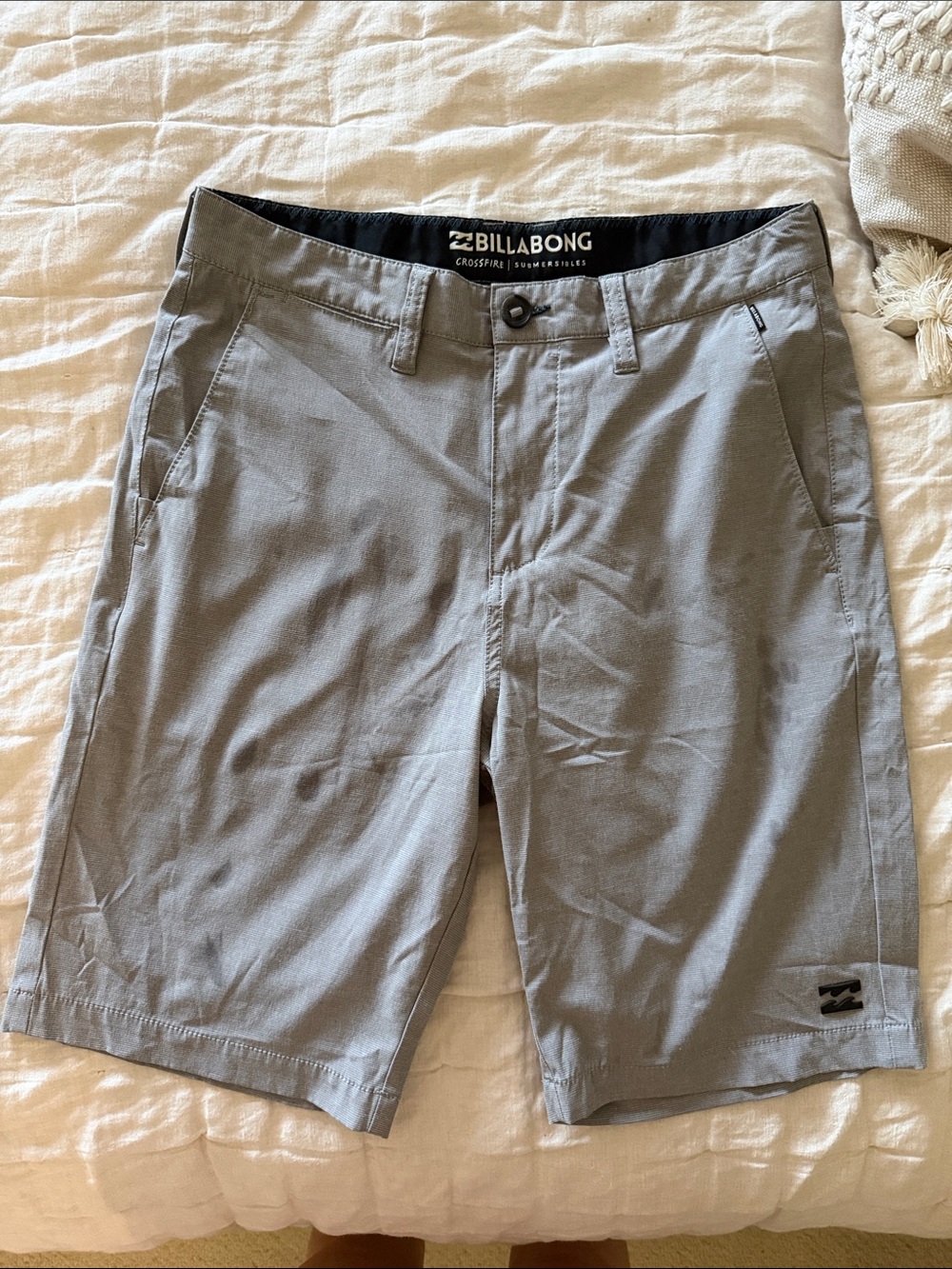 Billabong Men's Light Gray Flat Front Shorts